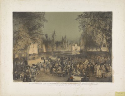 Wspomnienie świątecznego wieczoru 19 czerwca 1856 r. W Nieuwe Baan (tytuł na obiekcie) autorstwa Augustinus Jacobus Bernardus Wouters