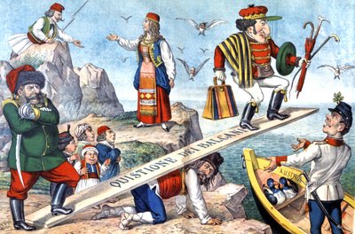 Kwestia Bałkanów, ok. 1900 r. (ilustracja) autorstwa Augusto Grossi