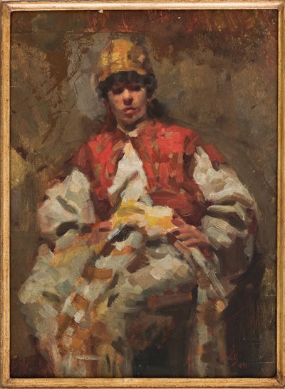 Figura Kobieca (olej na papierze) autorstwa Augusto Valli