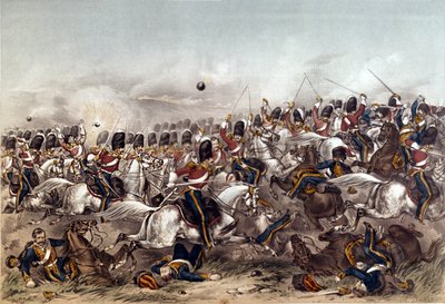 Bitwa pod kominiarką. Błyskotliwa szarża Scots Greys, 25 października 1854, rytowana przez Augustusa Butlera, opublikowana przez Stannarda i Dixona, Londyn, 6 stycznia 1855 autorstwa Augustus Butler