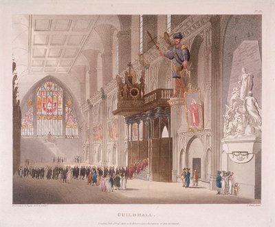 Guildhall, Londyn, 1808 autorstwa Augustus Charles Pugin, Thomas Rowlandson