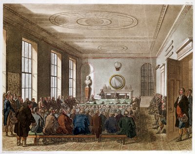 Spotkanie Towarzystwa Rolniczego, Londyn, 1808-1810 autorstwa Augustus Charles Pugin, Thomas Rowlandson