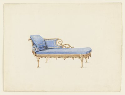 Projekt sofy w stylu gotyckiego odrodzenia autorstwa Augustus Charles Pugin