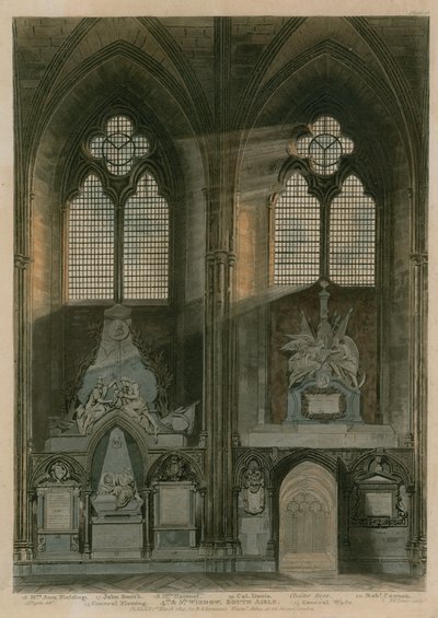 Czwarte i piąte okno, South Aisle, Westminster Abbey, Londyn autorstwa Augustus Charles Pugin