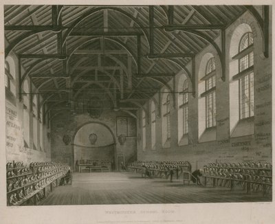 Wnętrze szkoły Westminster autorstwa Augustus Charles Pugin