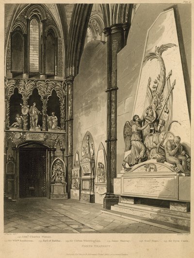 Północny transept Opactwa Westminsterskiego autorstwa Augustus Charles Pugin