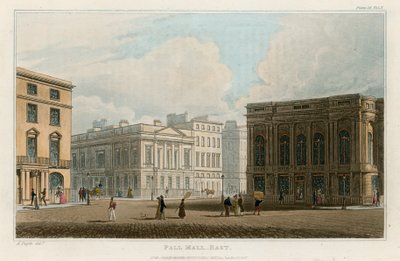Pall Mall East, Londyn autorstwa Augustus Charles Pugin