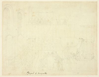 Studium dla Kaplicy Newgate, z Mikrokosmosu Londynu autorstwa Augustus Charles Pugin