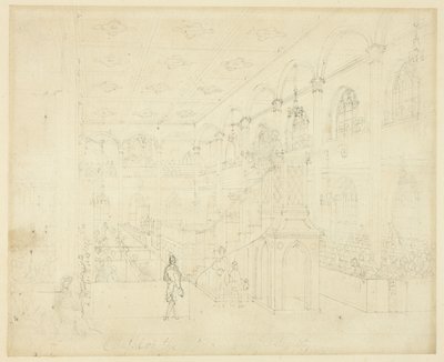 Studium dla Chapel of the Philanthropic Society z Microcosm of London autorstwa Augustus Charles Pugin