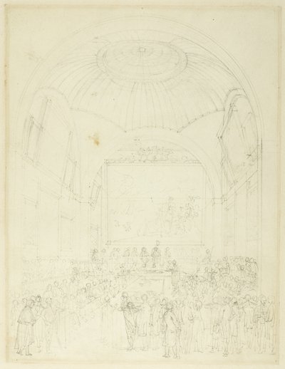 Studium dla Izby Rady Wspólnej, Guild Hall, z Mikrokosmosu Londynu autorstwa Augustus Charles Pugin