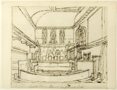 Studium Sądu Ławy Królewskiej, Westminster Hall, z Mikrokosmosu Londynu autorstwa Augustus Charles Pugin
