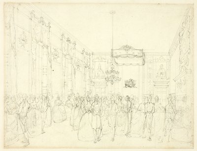 Studium do Drawing Room, St. James, z Microcosm of London autorstwa Augustus Charles Pugin