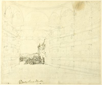 Studium dla teatru Drurylane, od Microcosm of London autorstwa Augustus Charles Pugin