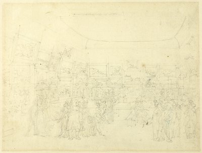 Studium do wystawy rysunków akwarelowych, Old Bond Steet, z Mikrokosmosu Londynu autorstwa Augustus Charles Pugin
