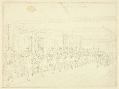 Studium dla Horse Armoury Tower, z Microcosm of London autorstwa Augustus Charles Pugin