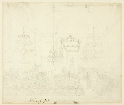 Studia dla Izby Lordów z Microcosm of London autorstwa Augustus Charles Pugin