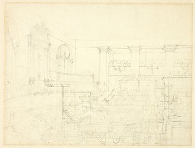 Studium dla Old Bailey, z Mikrokosmosu Londynu autorstwa Augustus Charles Pugin