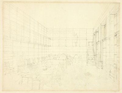 Studia dla Royal Institution, Albemarle Street, z Microcosm of London autorstwa Augustus Charles Pugin