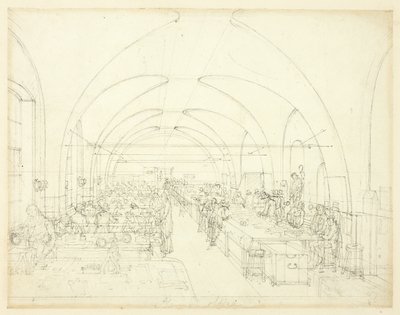 Studium dla urzędu skarbowego z Microcosm of London autorstwa Augustus Charles Pugin