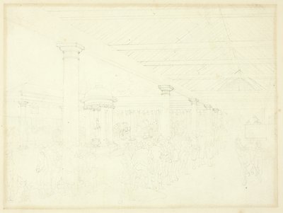 Studium dla Repozytorium Tattersalla, z Mikrokosmosu Londynu autorstwa Augustus Charles Pugin