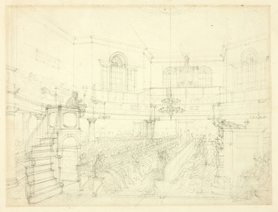Studium dla Kaplicy Magdaleny, z Mikrokosmosu Londynu autorstwa Augustus Charles Pugin