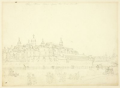 Studium dla wieży zaczerpniętej z nowej mennicy, z Microcosm of London autorstwa Augustus Charles Pugin