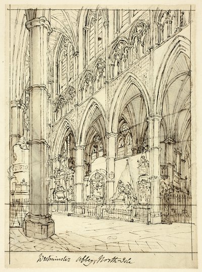 Studia dla Opactwa Westminsterskiego z Microcosm of London autorstwa Augustus Charles Pugin