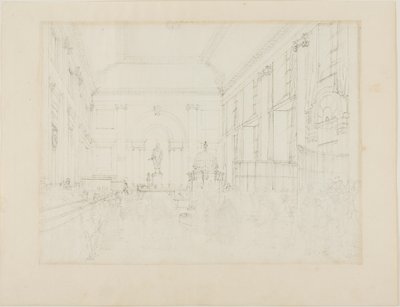Studium dla Wielkiej Sali, Bank of England autorstwa Augustus Charles Pugin