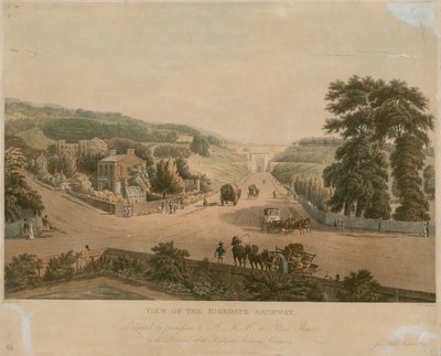 Widok na bramę Highgate autorstwa Augustus Charles Pugin