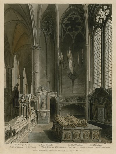 Zachodnia strona kaplicy św. Erazma, Opactwo Westminsterskie, Londyn autorstwa Augustus Charles Pugin