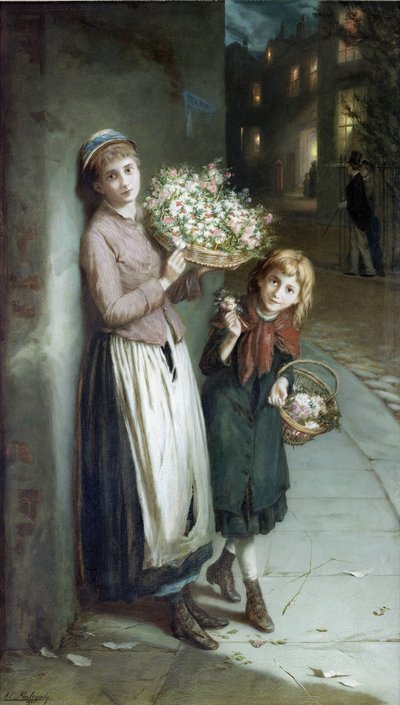Kwiaciarki – letnia noc autorstwa Augustus Edwin Mulready