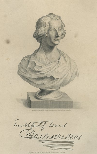 Charles Dickens, po popiersiu Henry