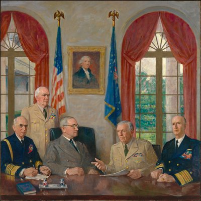 Truman i jego doradcy wojskowi, 1949. autorstwa Augustus Vincent Tack