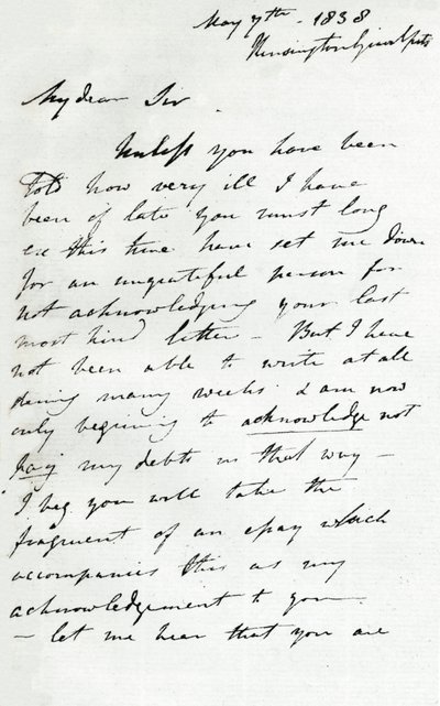 List Augustusa Walla Callcotta, 7 maja 1838 1904 autorstwa Augustus Wall Callcott