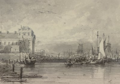 Szpital w Greenwich (rysunek) autorstwa Augustus Wall Callcott