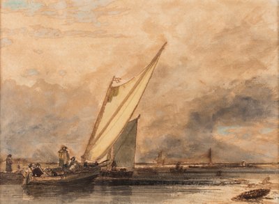 Na rzece Medway, data nieznana (akwarela na papierze) autorstwa Augustus Wall Callcott