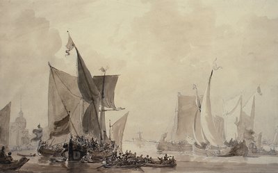 Sea Piece z holenderską wysyłką (rysunek) autorstwa Augustus Wall Callcott