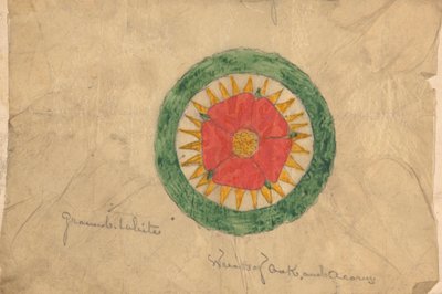 Projekt wieńca z dębu i żołędzi, prawdopodobnie związany z projektami krzesła marszałka autorstwa Augustus Welby Northmore Pugin