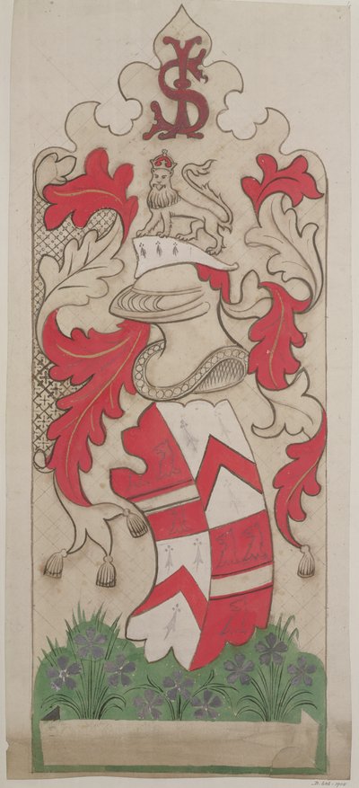 Projekt dekoracji gmachów Parlamentu (ołówek, gwasz i toaleta na papierze) autorstwa Augustus Welby Northmore Pugin