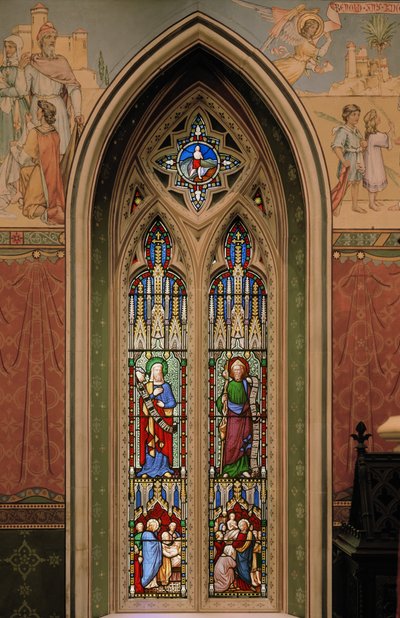 Eliasz, św. Jakub Wielki, Jonasz i wieloryb, 1850-1852 (witraże) autorstwa Augustus Welby Northmore Pugin