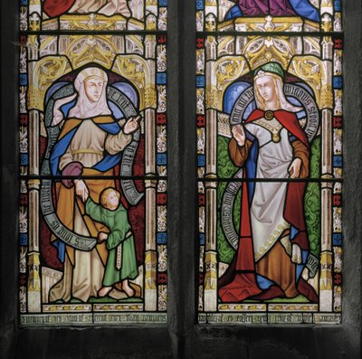 Hannah z młodym Samuelem i Dorcas, 1852 (witraż) autorstwa Augustus Welby Northmore Pugin