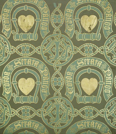 Projekt tapety kościelnej z motywem serca autorstwa Augustus Welby Northmore Pugin