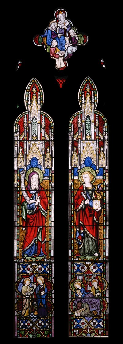 Izajasz i św. Jan Ewangelista, 1850 (witraże) autorstwa Augustus Welby Northmore Pugin