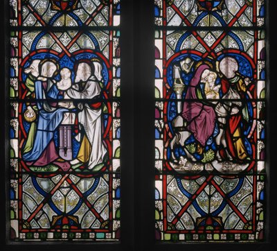Okno Kaplicy Marii ze scenami z życia Marii, detal, 1851 (witraż) autorstwa Augustus Welby Northmore Pugin