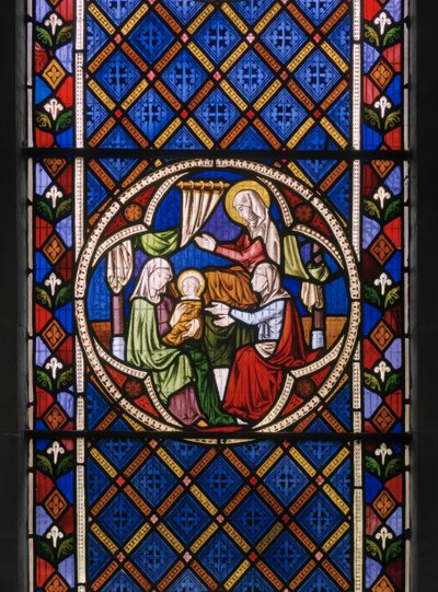 Życie św. Anny, detal, 1848 (witraż) autorstwa Augustus Welby Northmore Pugin