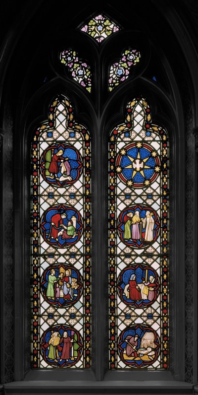 Siedem aktów miłosierdzia kaprala, ok. 1845 (witraże) autorstwa Augustus Welby Northmore Pugin
