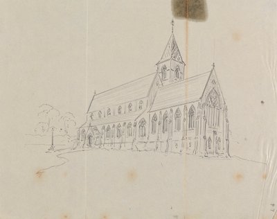 Szkic gotyckiego kościoła autorstwa Augustus Welby Northmore Pugin