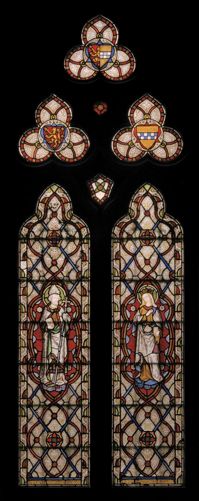 Św. Jan z Beverley i św. Elżbieta Węgierska, 1849 (witraż) autorstwa Augustus Welby Northmore Pugin