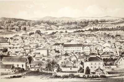 Brisbane, z Historii Australazji autorstwa Davida Blaira, McGrady, Thomsona i Nivena, 1879 autorstwa Australian School