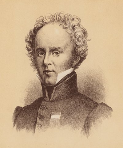 Generał porucznik Sir Richard Bourke, ósmy gubernator Nowej Południowej Walii (kolorowa litografia) autorstwa Australian School